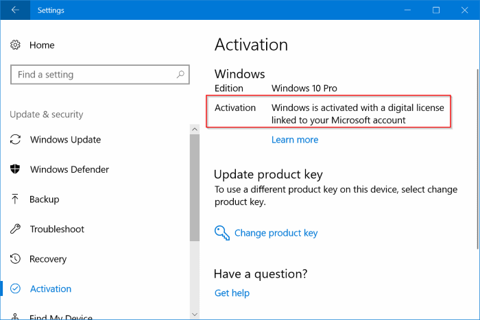 Réinstaller Windows 10 sans perdre la licence d'activation 1
