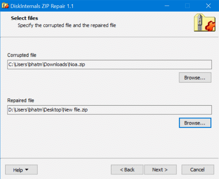 extraire des fichiers à partir d'un fichier zip endommagé dans Windows 10 pic3