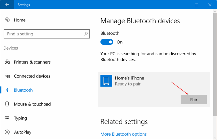 Coupler l'iPhone avec Windows 10 via Bluetooth (02)