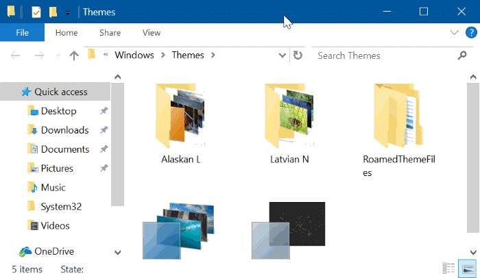 supprimer des thèmes dans Windows 10 pic5