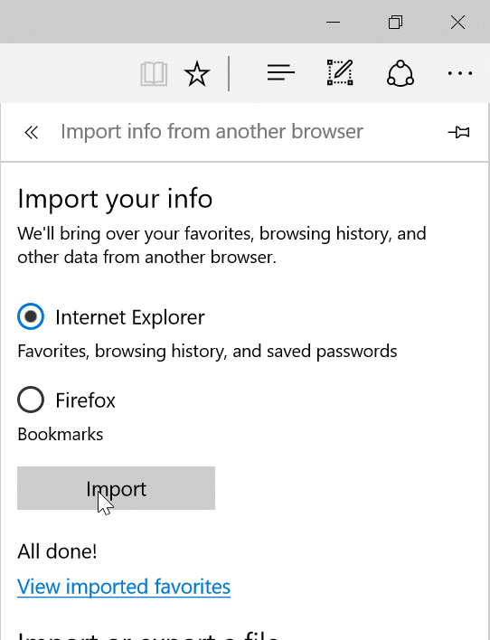 importer des mots de passe d'Internet Explorer vers Edge pic4