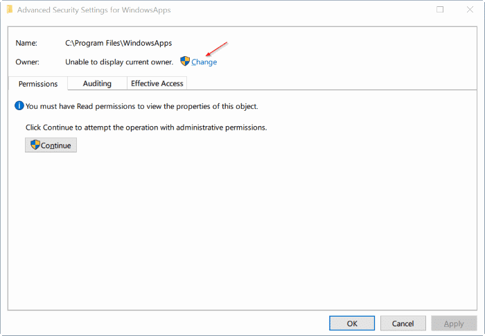accéder au dossier windowsapps dans Windows 10 pic7