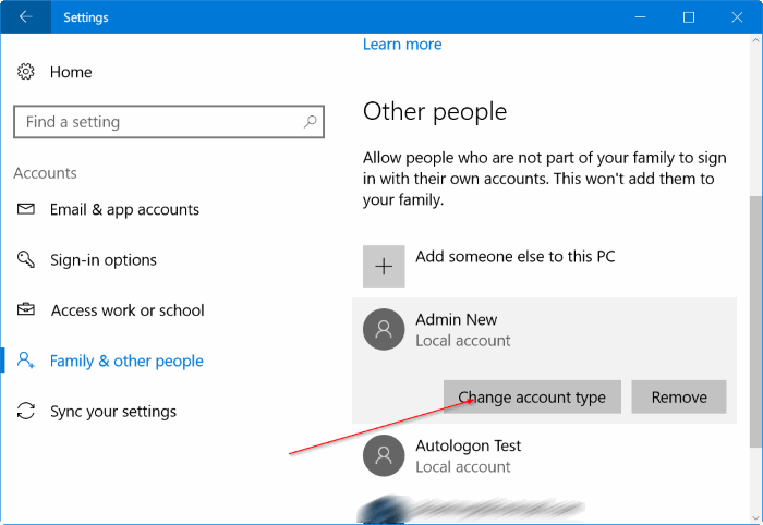 créer un nouveau compte administrateur dans Windows 10 pic5