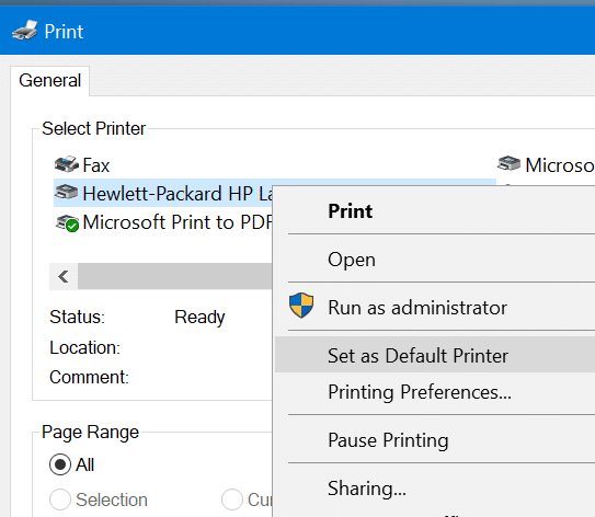définir l'imprimante par défaut dans windows 10 pic7