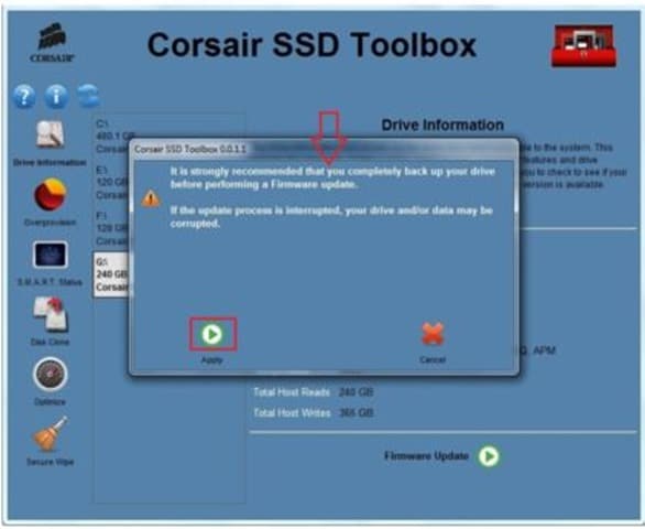 Mettre à jour le micrologiciel du SSD Corsair Step3