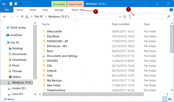 rechercher des fichiers volumineux dans Windows 10 pic2
