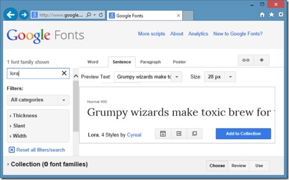 Installez Google Web Fonts dans Windows Picture1