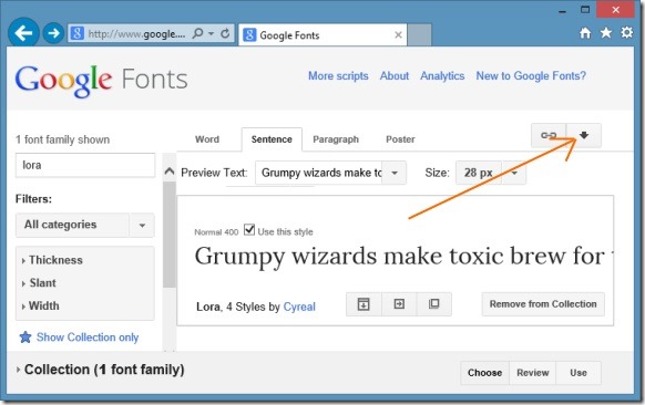Installez Google Web Fonts dans Windows Picture2