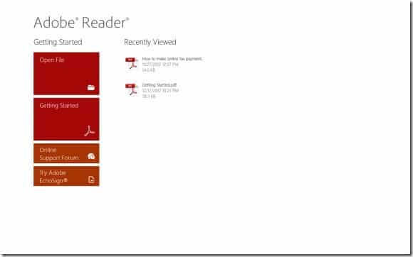 Application Adobe Reader pour Windows 8 Picture2