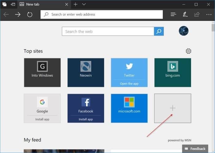 ajouter des sites Web aux meilleurs sites dans Microsoft Edge dans Windows 10 pic3