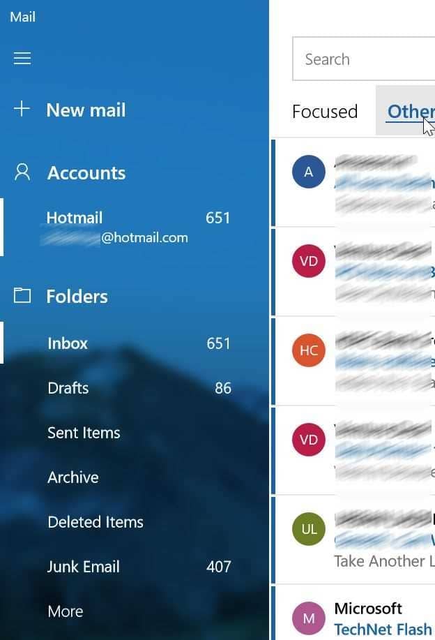 ouvrir le dossier spam ou courrier indésirable dans Windows 10 mail pic4