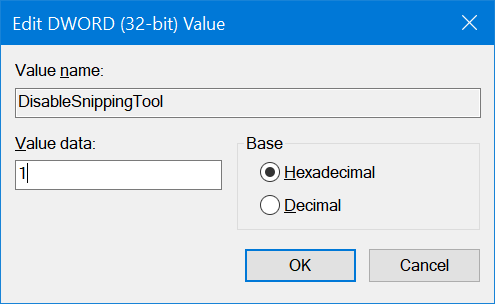 activer ou désactiver l'outil de capture dans Windows 10 pic7
