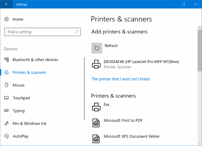 Ajouter une imprimante sans fil à un PC Windows 10 (3)