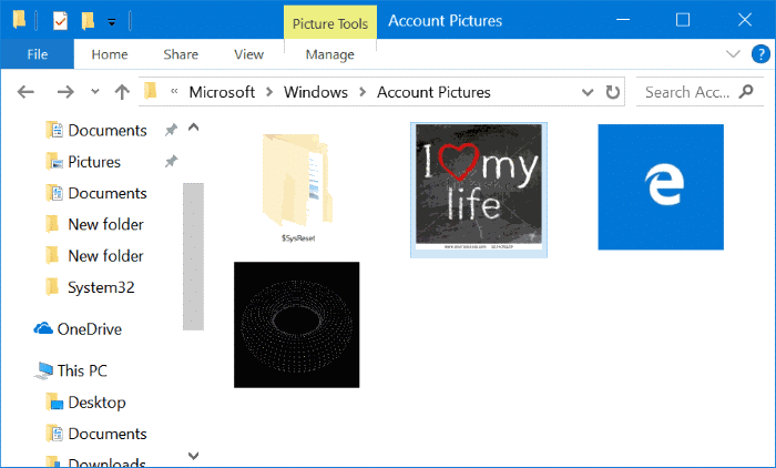 supprimer les anciennes images de compte d'utilisateur dans Windows 10 pic2