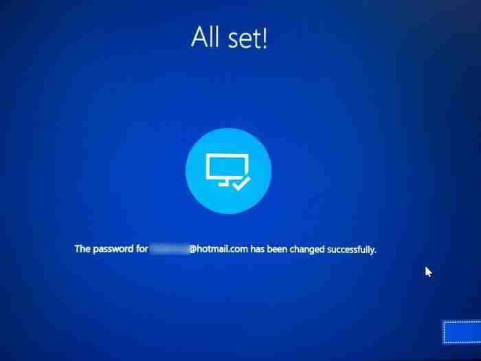 Réinitialiser le mot de passe du compte Microsoft à partir de l'écran de connexion dans Windows 10 (6)