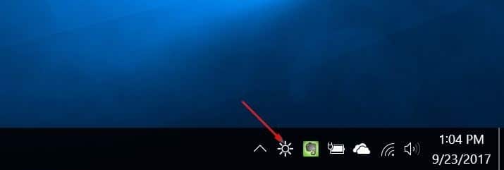 le curseur de luminosité modifie la luminosité de l'écran à partir de la barre des tâches dans Windows 10 pic1