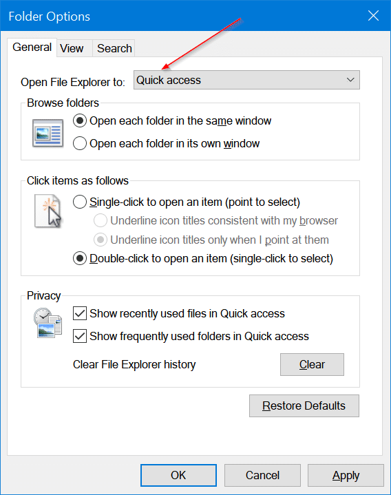 bloquer l'accès rapide à la barre des tâches dans Windows 10 pic4