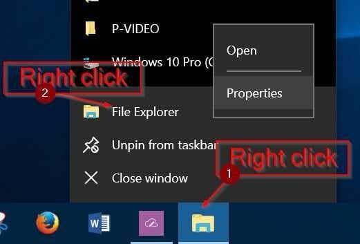 épingle un accès rapide à la barre des tâches dans Windows 10 pic04
