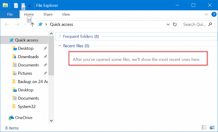 supprimer les fichiers récents de Windows 10 accès rapide pic4