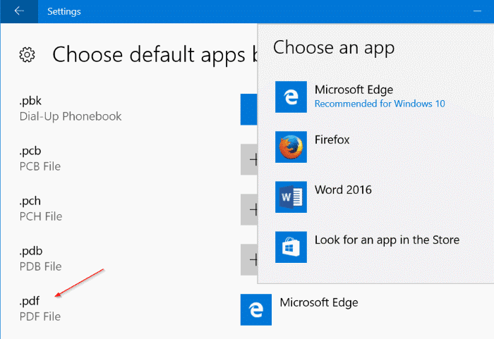 edge n'ouvre pas les fichiers PDF dans Windows 10 pic2