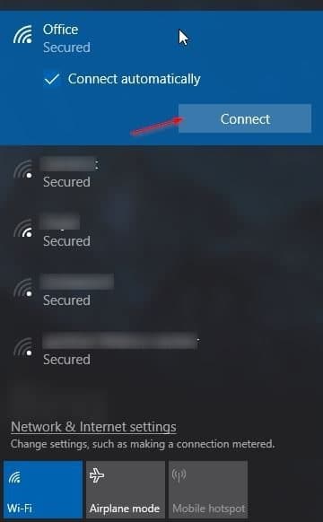 connectez le PC Windows 10 au réseau Wi-Fi sans entrer le mot de passe pic2