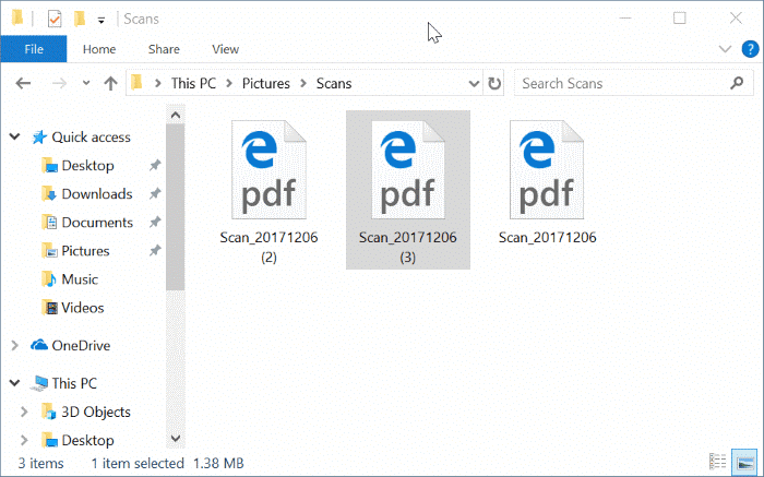 enregistrer les documents et images numérisés au format PDF dans Windows 10 pic4