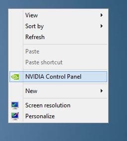 Correction: panneau de configuration NVIDIA manquant dans le menu contextuel du bureau pic03