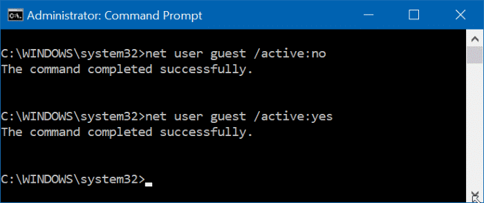 activer ou désactiver le compte d'utilisateur dans Windows 10 pic5