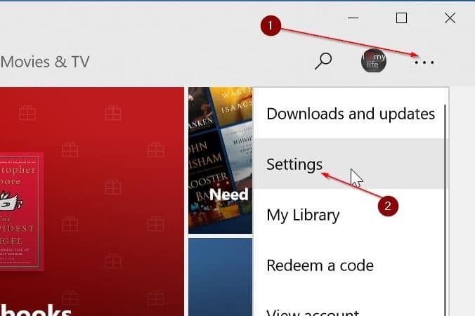 empêcher la lecture automatique des vidéos dans le Windows Store dans Windows 10 pic1