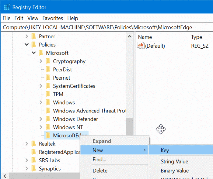 Désactiver la navigation privée dans le navigateur Edge dans Windows 10 pic6