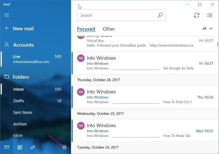 supprimer un compte de messagerie de l'application Mail dans Windows 10 pic5