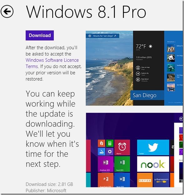 Téléchargez et installez la mise à jour Windows 8.1 Step2