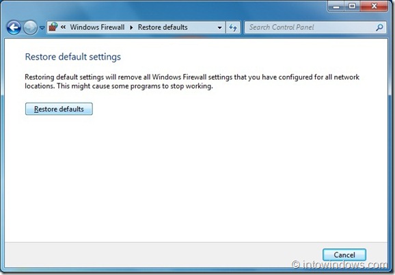 Réinitialiser le pare-feu Windows 7 aux paramètres par défaut step5
