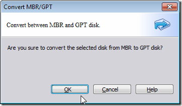 Convertir MBR en disque GPT