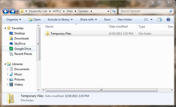 Supprimer les fichiers temporaires de Kaspersky Étape 6