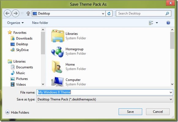 Créer un thème personnalisé pour Windows 8