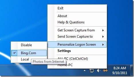 Définir les images Bing comme fond d'écran de connexion Windows 7