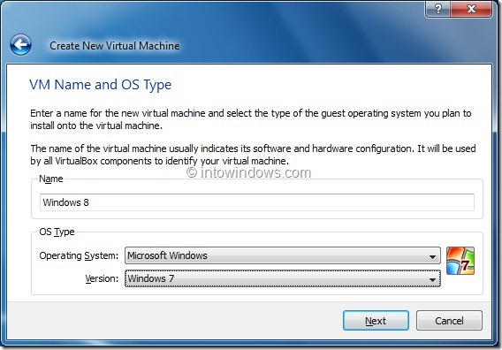 Installez Windows 8 sur la machine virtuelle VirtualBox Step3