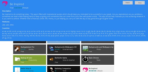 Parcourez l'App Store de Windows 8 en ligne