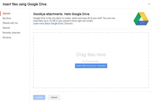 Envoyer des fichiers volumineux via Gmail Étape 2