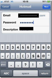 Ajouter un compte Outlook à l'iPhone Étape 2
