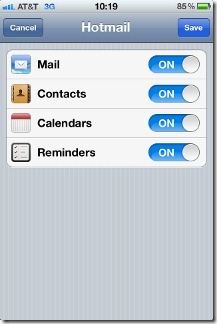 Ajouter un compte Outlook à l'iPhone Étape 3