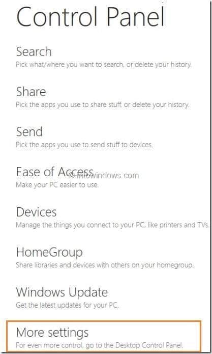 Activer ou désactiver le clic droit dans la tablette Windows 8 Step3