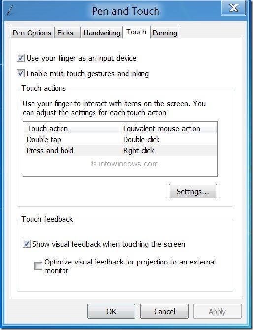 Cliquez avec le bouton droit dans Windows 8