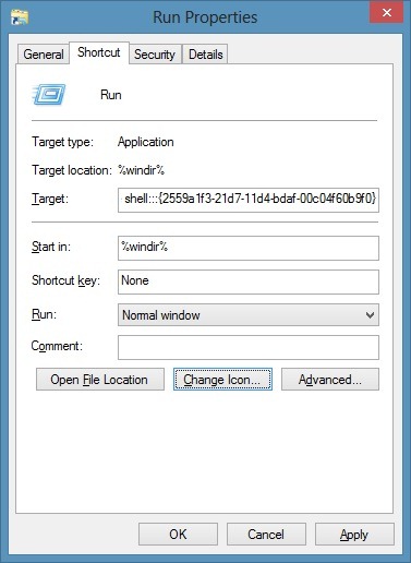 Épinglez la commande d'exécution à l'écran de démarrage dans Windows 8 Step6