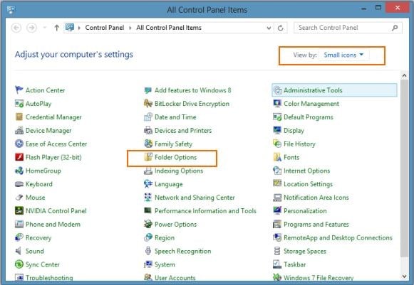 Options des dossiers dans Windows 8 Image 1