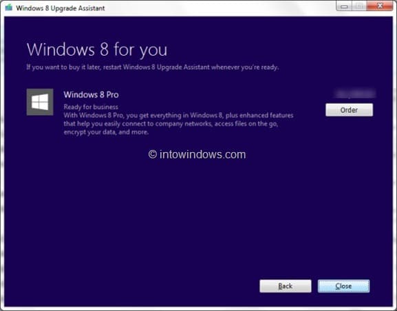 Achetez la clé de mise à niveau Windows 8 Step2