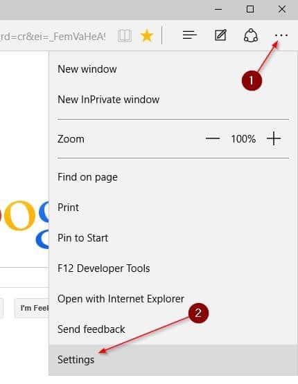 Définir le moteur de recherche par défaut de Google dans Microsoft Edge étape 3
