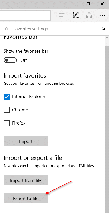 exportation des signets favoris Edge vers Chrome et Firefox step3