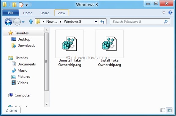 Prendre possession des fichiers et des dossiers dans Windows 8